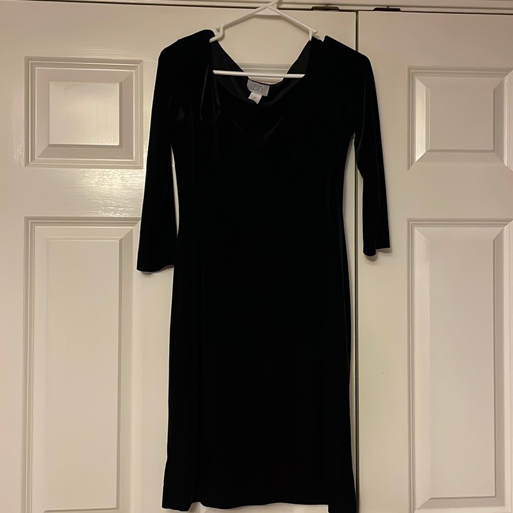 Deep black velour dress